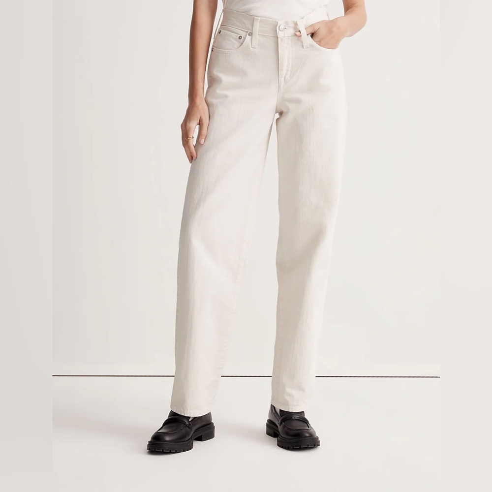 Madewell x Donni Low-Rise Loose Jeans in Antique Cream Size 32 NWT